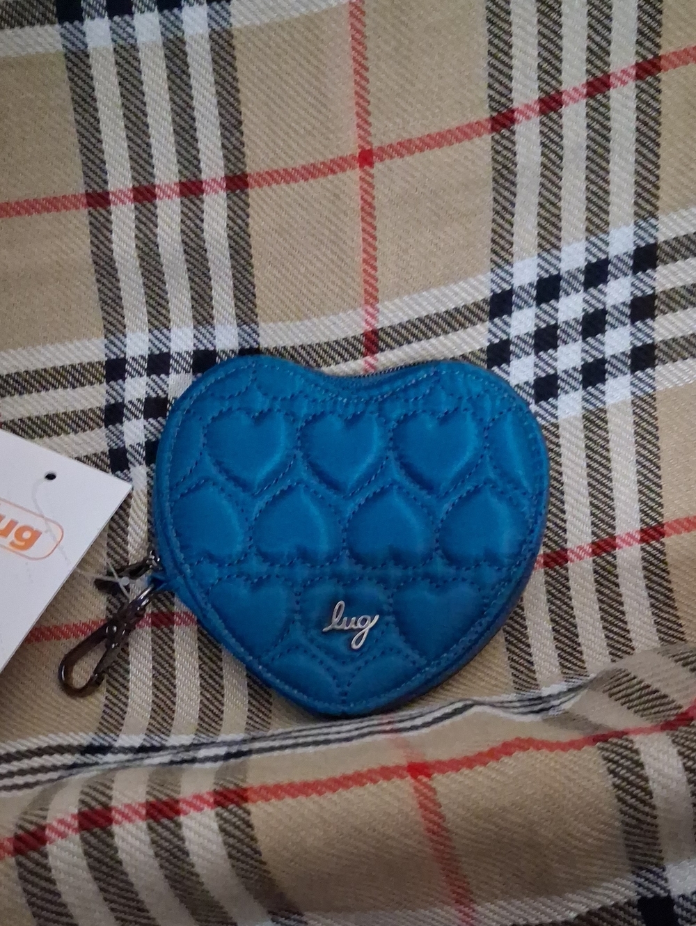 lug Quilted Heart Mini Coin Pouch - Blue
